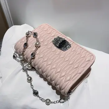 

Elegant Female Square Crossbody bag 2020 New High-quality PU Leather Women's Handbag Diamond Lock Chain Shoulder Messenger Bag