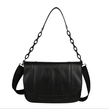 

JHD-Women Handbag PU Bag Soft Black Bag Female Shoulder Bags Large Capacity Shopper Tote Purse