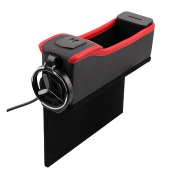 

Car Seat Crevice Storage Box USB Charge Multi Function Drive Travel Phone Cup Holder Pocket Stowing Tidying Coin Case Accessorie