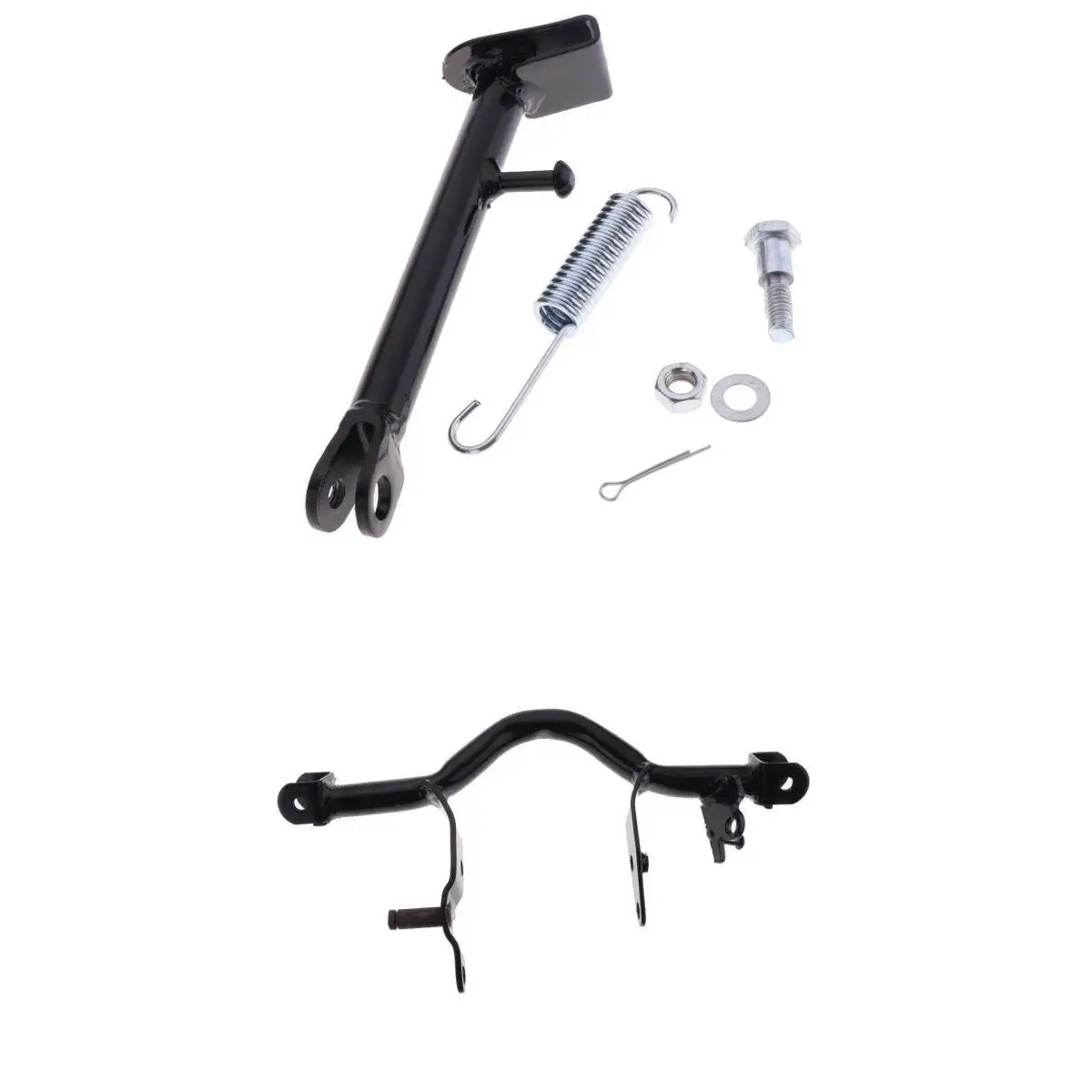 Black Motorcycle Spring Side Kickstand + Foot Pedals Mounting Bracket for Yamaha PW80 PY80