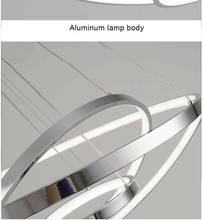 Современный светодиодный подвесной светильник, декоративное кольцо, светильники, круглый алюминиевый светильник для столовой, гостиной, для спальни, домашняя люстра с подвесками