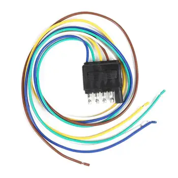 

25 inch 5 Pin US Plug Flat Socket Male Wear-resistant Durable Excellent Plastics with Wiring Harness for Caravan Trailer