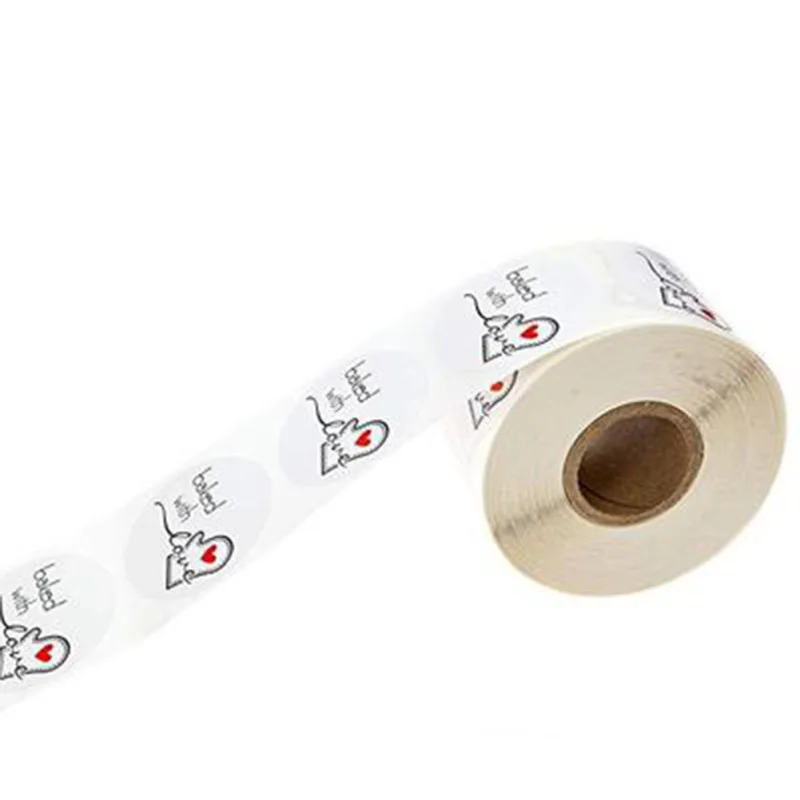 Hot 1Inch Round Natural Kraft Paper Stickers Baked With Love Adhesive Labels Gift Tags Total 500 Adhesive Labels Per Roll