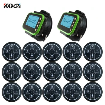 

2 watchs 15 bells Strong Signal Restaurant Wireless Long Range Pager System