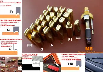 

24pcs Leather Craft Electric Edge Crease Edging Creasing Machine Soldering Iron Replace Head Tip Tool Set M5 Screw Connector NEW