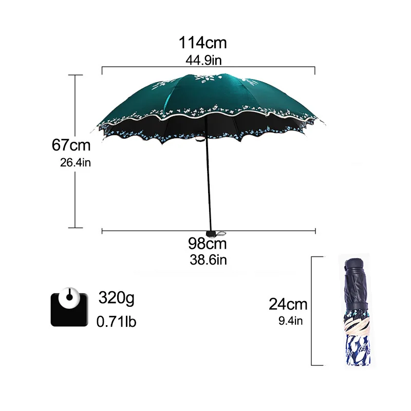 Качественный зонт от солнца и дождя для женщин, модные двойные Зонты принцессы с листьями, женский портативный креативный женский подарок