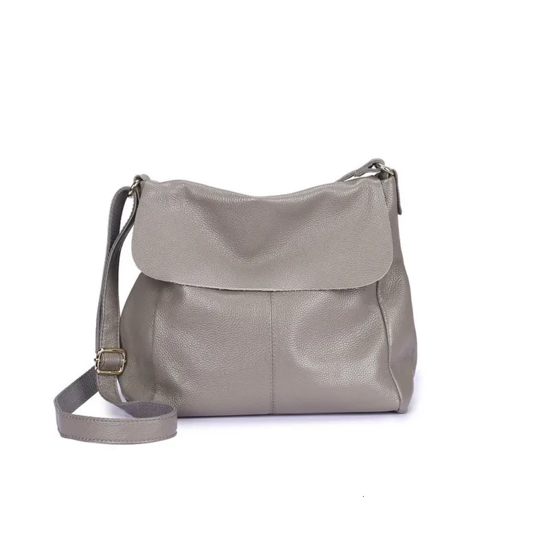 Женская сумка на плечо из натуральной кожи, женская сумка, женская сумка через плечо, женская сумка, женская кожаная сумка - Цвет: gray