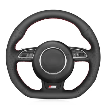

Hand-stitched Black Artificial Leather Car Steering Wheel Cover for Audi S1 (8X) S3 (8V) Sportback S4 (B8) Avant S5 (8T) S6 S7