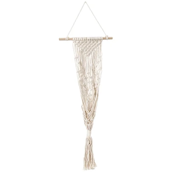 

NEW-Nordic Style Hand-Woven Tapestry Flower Pot Hanging Net Bag Wall Hanging Basket Bohemian Tapestry Wall Hanging