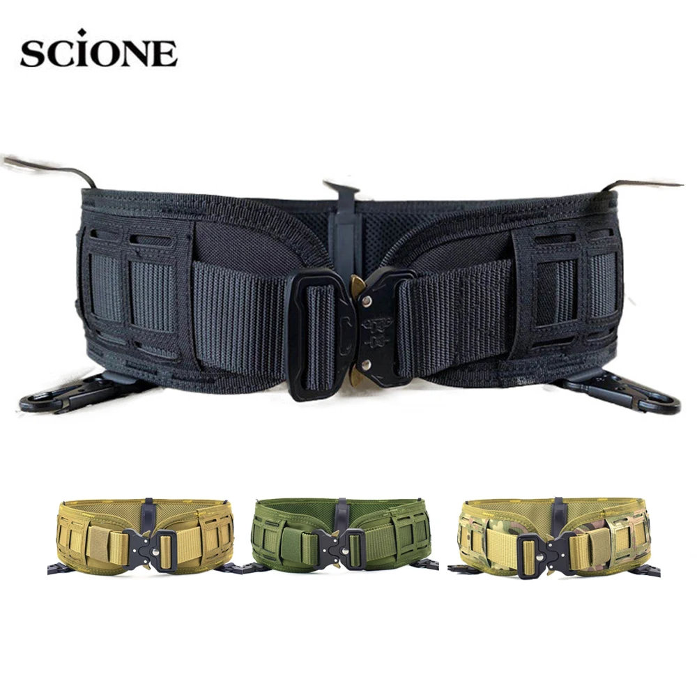 Tactical Military Molle Combat Waist Belt Padded Hunting Airsoft Heavy Duty Belt 