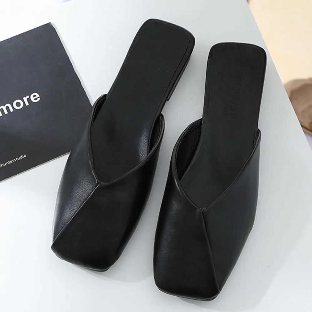 2020 сезон весна лето Роскошные туфли без задника на плоской подошве женские