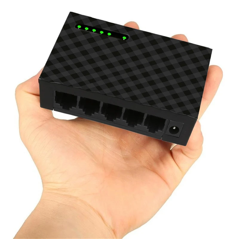 2019 New Rj45 Mini 5-Ports Fast Ethernet Network Black Switch Hub Switch For Desktop PC Ethernet Fast Network Switching Hub #C