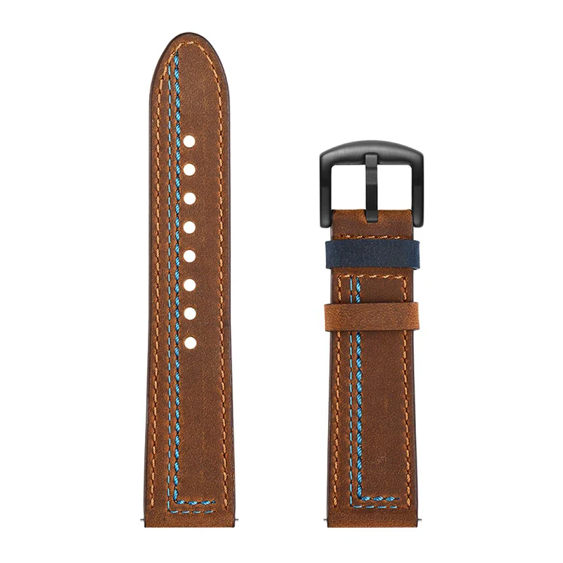 Brown UEBN 20 мм роскошный кожаный ремешок для samsung Active 2 44 мм 40 мм/Galaxy Watch 42 мм/gear Sport S2 браслет Ремешки для наручных часов - Цвет ремешка: Brown