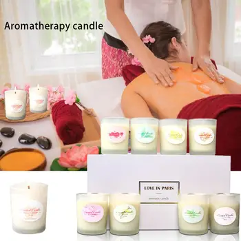 

8PCS/Set Aromatherapy Candle Cup Plant Essential Oil Soy Wax Smokeless Candles Gifts Wedding Candlestick Restaurant Home Decor