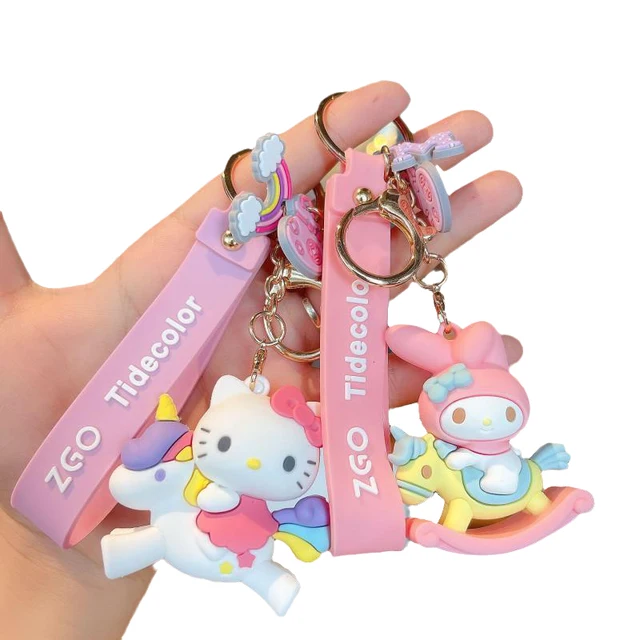 Kawali Cartoon Unicorn My Melody Baby Cinnamorol Kitty Soft Little Twin Stars Hello Kt Keychain Ring Decor Pendant Doll Girl Toy 1