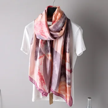 

China New style Autumn and winter women Popular print silk muffler lady beautiful scarves Fashion shawl beach wraps hijab