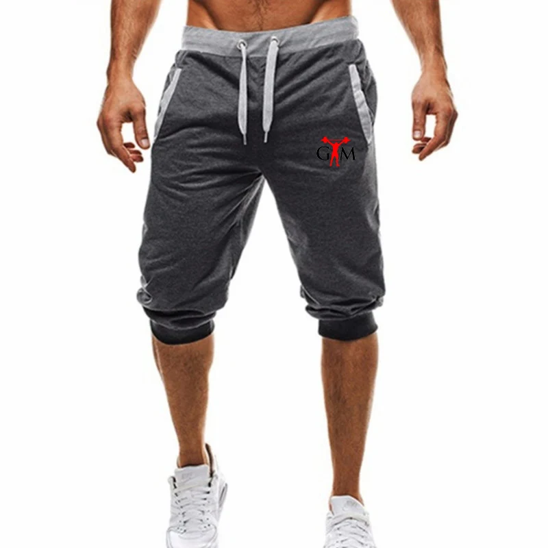 Брендовые новые мужские шорты для спортзала бег трусцой спортивные фитнес спортивные брюки мужские тренировки бренд до колен короткие брюки - Цвет: 10  dark gray