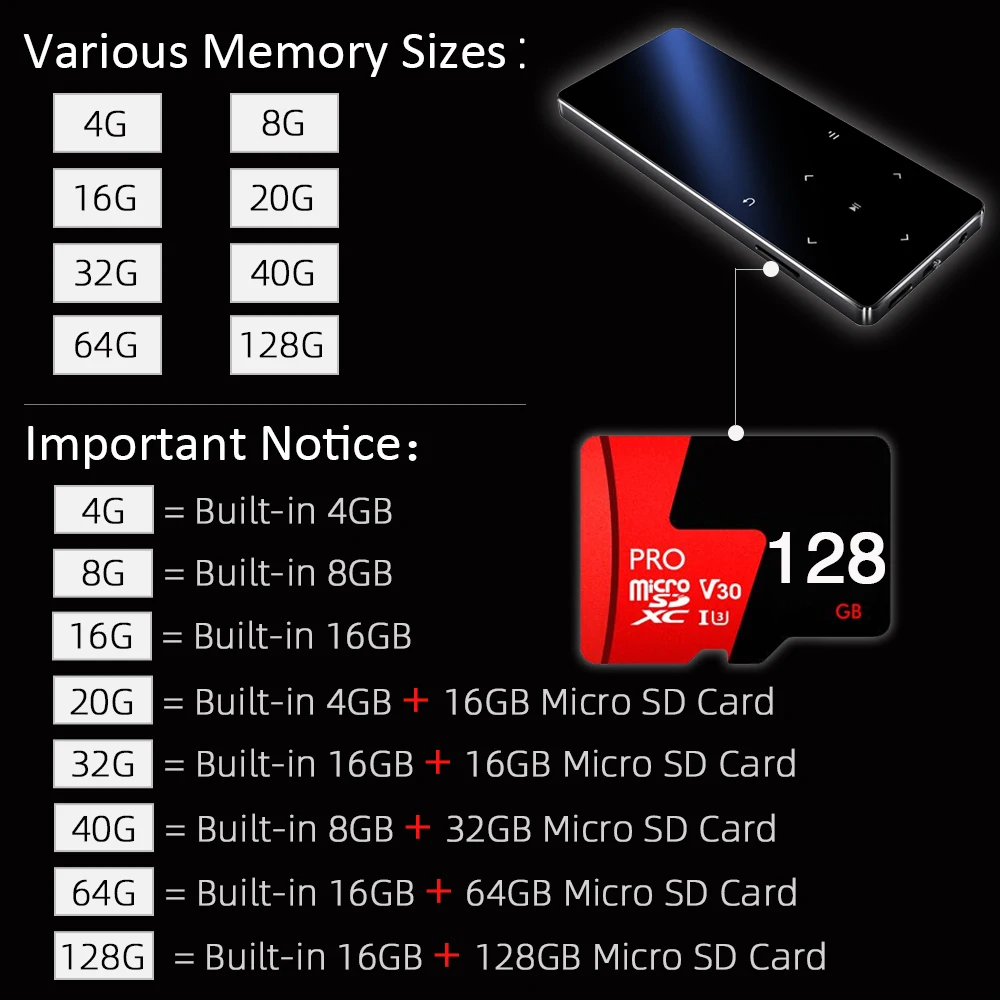 ICEICE MP3 плеер с Bluetooth hifi без потерь мини музыкальный fm радио спикер Наушники спорт MP