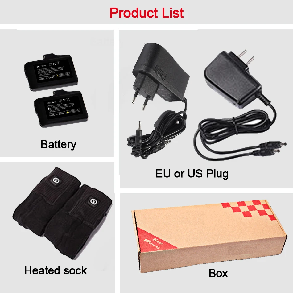 Savior Winter Battery Heated Socks 7.4V Battery Electric Sock For Men And Women Rechargable Heated Elastic Ski Socks
