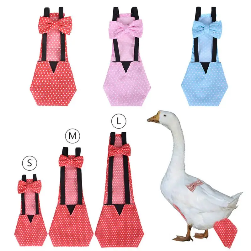 Descuento Pañal de algodón ajustable para mascotas, ropa con lazos creativos lavables para granja, ganso, pato, pollo, aves de corral C42 xXKkyX83k