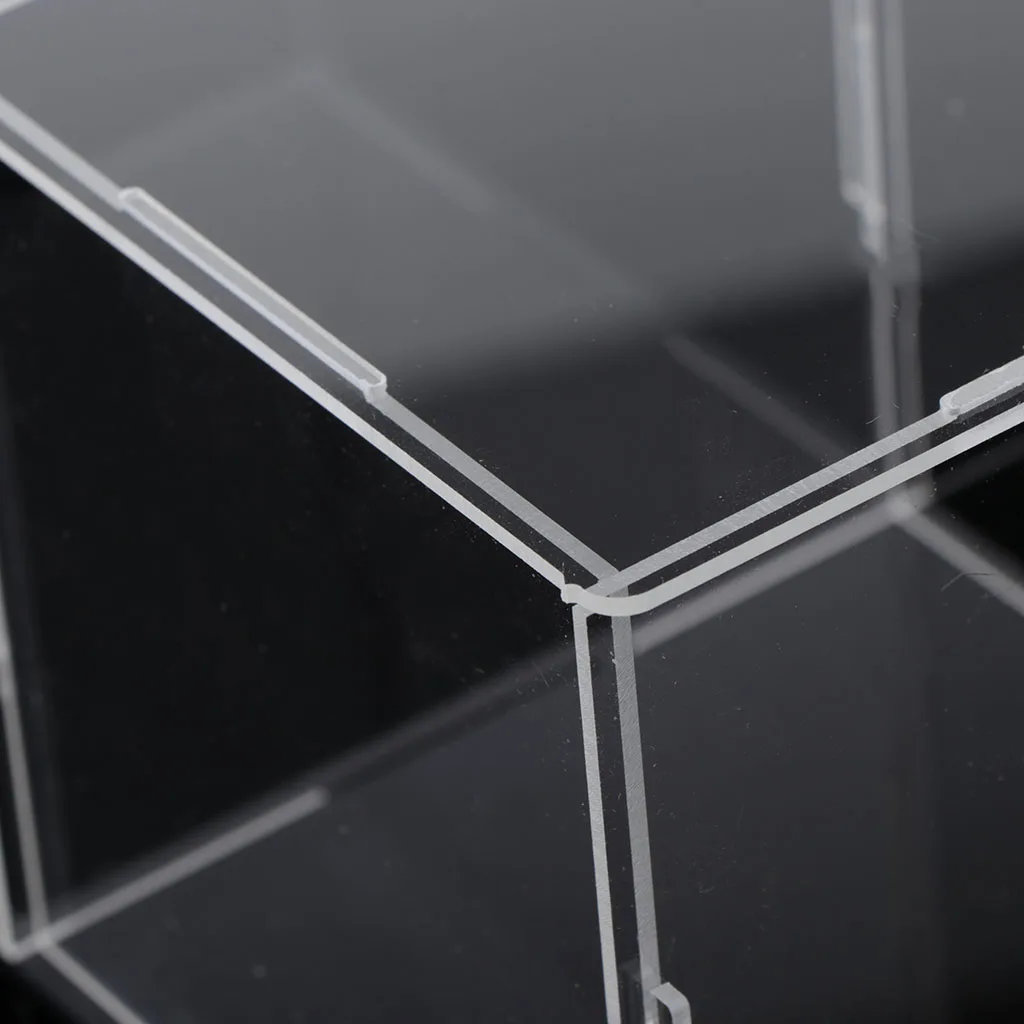 Display Case Clear Acrylic Showcase Dustproof Protective Box Cube with Base for Action Figure, Car Automovile Model