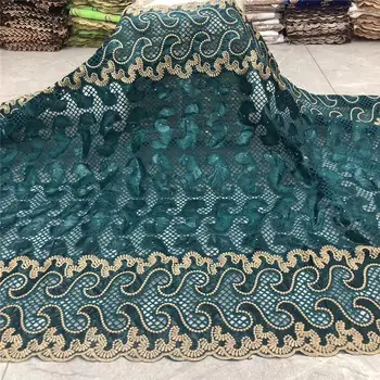 

African bazin riche fabric with brode Latest fashion embroidery bazin lace fabric with net lace 5 yards 4L060901