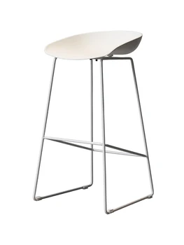 

Nordic modern gold wire bar chair back front desk high stool