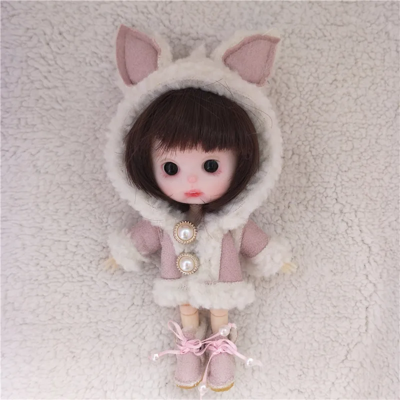 ob11 doll clothes animal coat GSC element body molly bjd doll clothes 1 / 12bjd with hat coat doll accessories children gifts