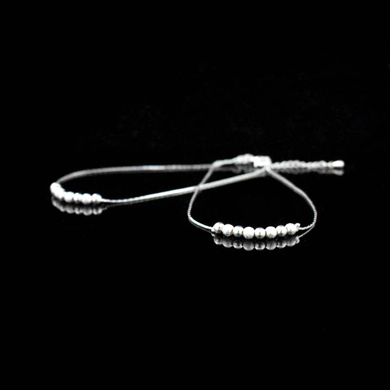 Double Layer Ball Bead Women Anklet 925 Sterling Silver Frosted Beads Pendant Foot Chain Beach Anklets Bracelet Jewelry anklet bracelets,silver anklets,ankle chain
