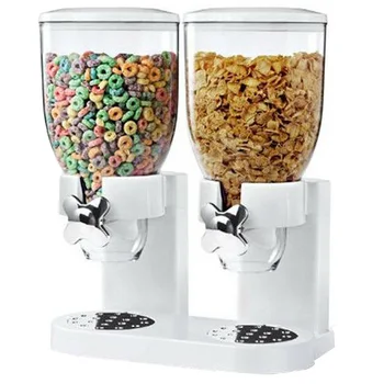 

5L dispensador doble de cereales Almacenamiento de comida seca contenedor mquina de