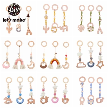

Let'S 3pcs/set Make Rainbow Hanging Play Gym Toy Moon Bell Montessori Birthday Baby Gift Rattle Baby Toys Children's Room Decor