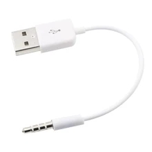 USB короткий, для зарядного устройства для передачи данных кабель белого цвета 3,5 мм адатпера зарядный Шнур для Apple Ipod 3rd 4th 5th 6th 4/5/6 MP3 плеер