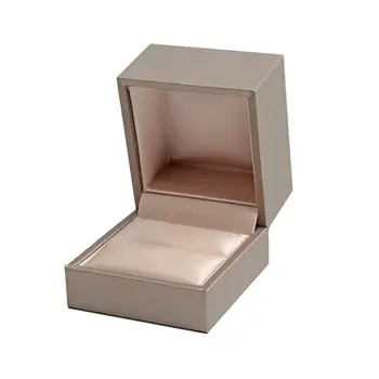 

PU Pendant Box Double Ring Display Holder with Lid Ring Box Holder for Gift 83XF