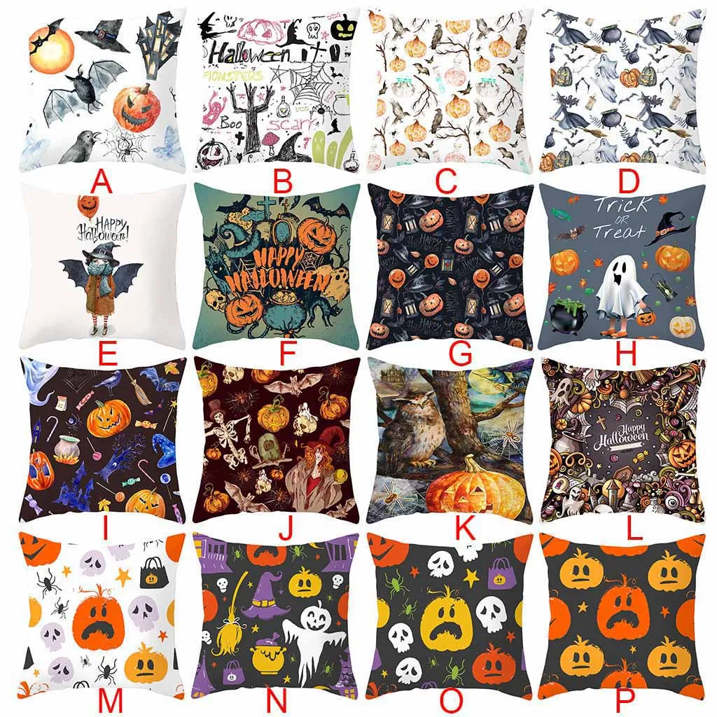 

Halloween pillow Pumpkin Throw Pillow Covers Decorative Pillowcases Sofa Cushion Cover Home Decor housse de coussin 45x45cm