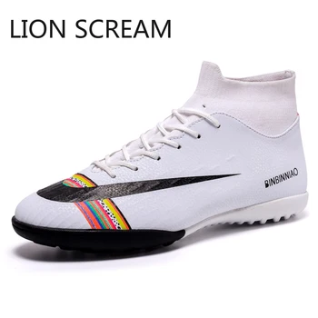 

Lion Scream Football Shoes for Men Soccer Kids Indoor Sneakers Turf Spike Superfly Futsal Original Comfortable Waterproof Boots