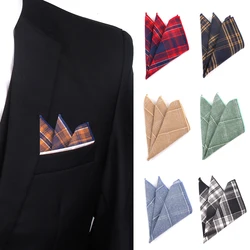 Mouchoirs Hanky en coton à carreaux, carré, costume classique, foulards de fête, décontracté coton 