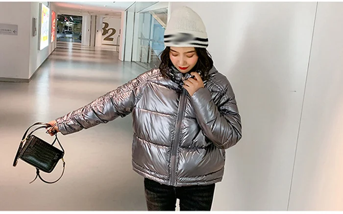 Bright Down Cotton Parkas Women's Short Bread clothing New Winter Chic Cotton Coat Women