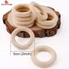 Sutoyuen 50pcs Natural Wood teething beads Wooden Ring for Teethers DIY wooden Jewelry Making Crafts 40/50/55 / 70mm ► Photo 2/6