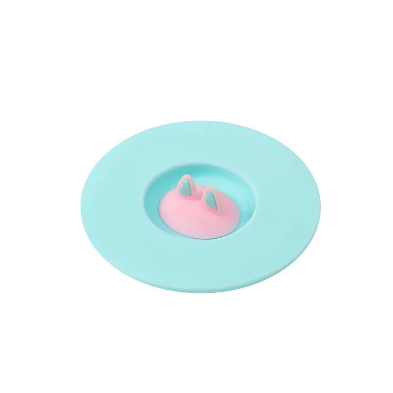 Cat Ear Reusable Silicone Cup Cover Anti-dust Thermal Insulation Cup Lid Seals Mugs Cover Drinkware Parts Food Cover Preservation Cover Fresh Keeping Cover