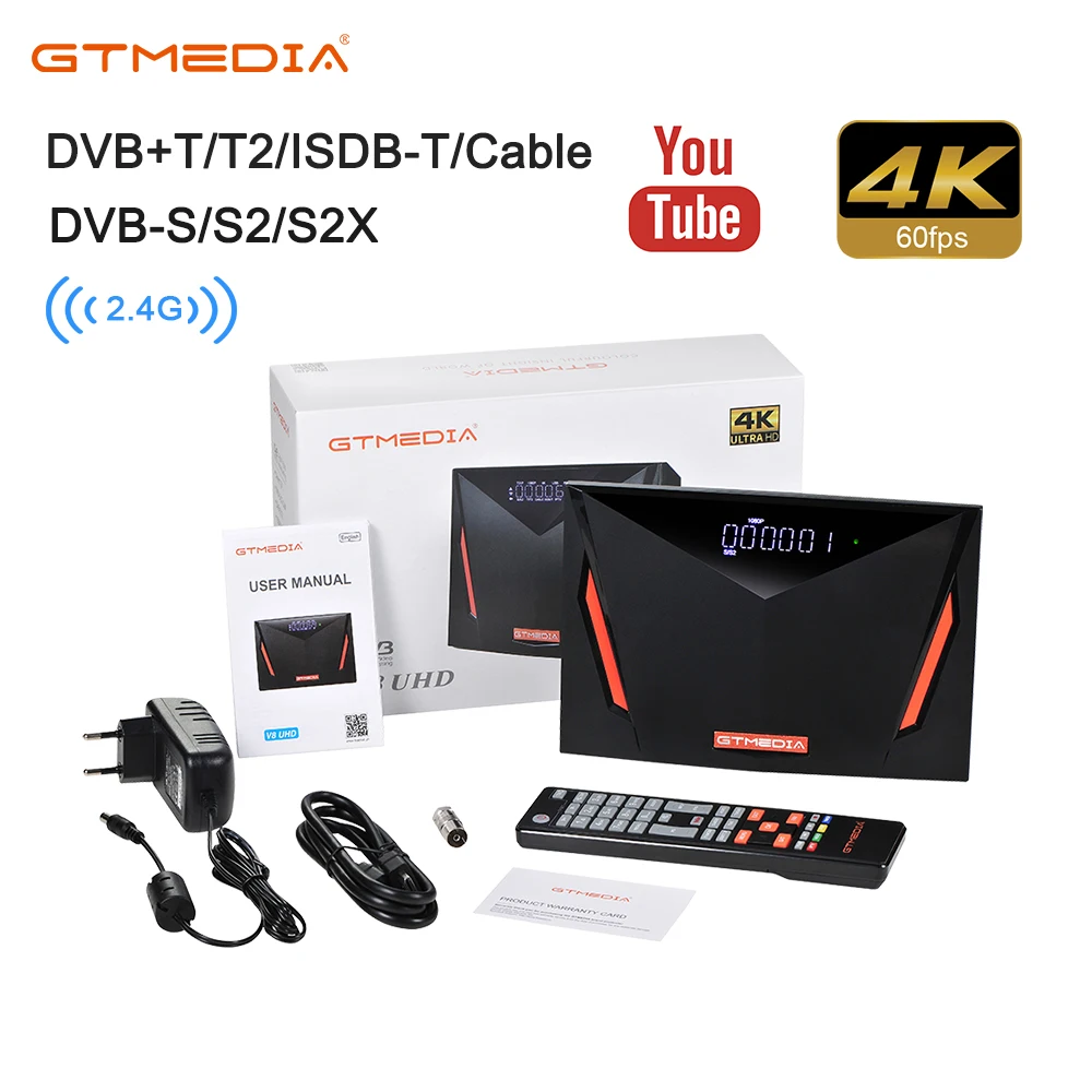 Gtmedia V8 UHD DVB S/S2/S2X + T/T2/Cable/ATSC C/ISDBT встроенный WiFi Спутниковый ресивер VS V8X NOVA pro2