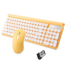 Аккумуляторная беспроводная клавиатура мышь комбо компактные пластиковые мыши с приемником DU55