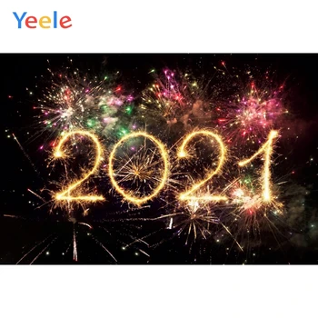 

Christmas Merry Happy New Year 2021 fireworks Baby birthday Party Backdrop Photography Photographic Background For Photo Studio