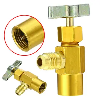 

1Pc Brass R12 R22 R134a Can Taper Dispenser For Self-Sealing AC Refrigerant Bottle Opener Valve Thread 7/16-28unf