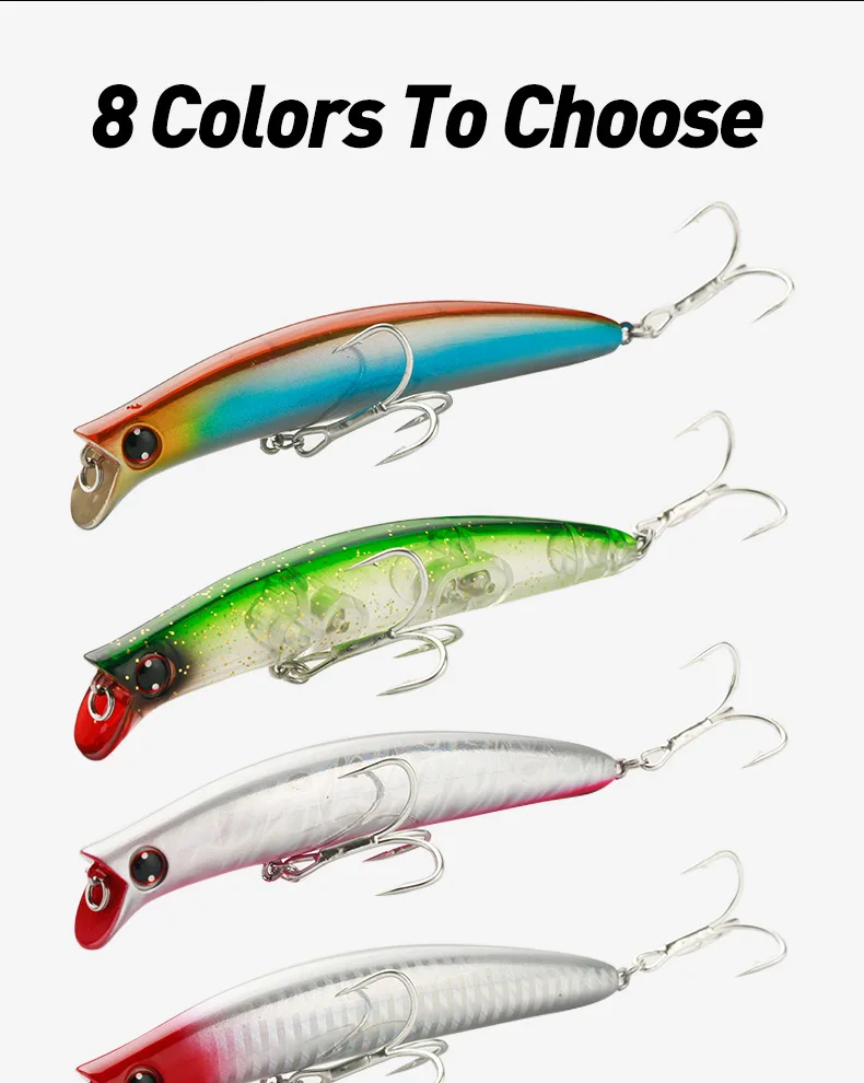 Minnow Angeln Locken Künstliche Angeln Köder 110mm Schwimm Crankbait High Carbon Stahl Wobbler Haken Angeln Lockt flotante – Detail 8
