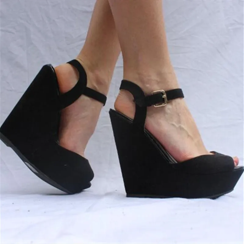 

Minan Ser Shoes,Beautiful Fashionable Lady's Sandals, Suede, about 4.5 cm Platform, 14.5 cm Wedges Heel Sandals, Women's Sandals