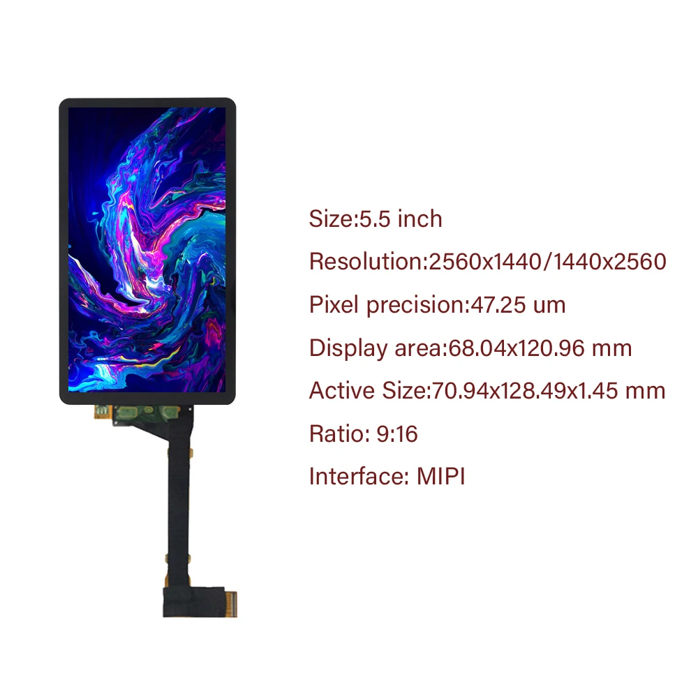 ЖК-модуль 5 дюйма 2k 2560*1440 LS055R1SX03 Светоотверждаемый экран для ЖК-3D-принтера детали