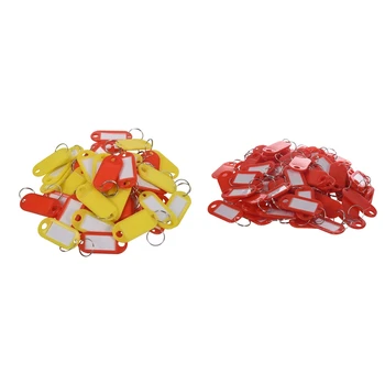 

200Pcs Key Ring Tags - 100Pcs Red & 100Pcs Color Random