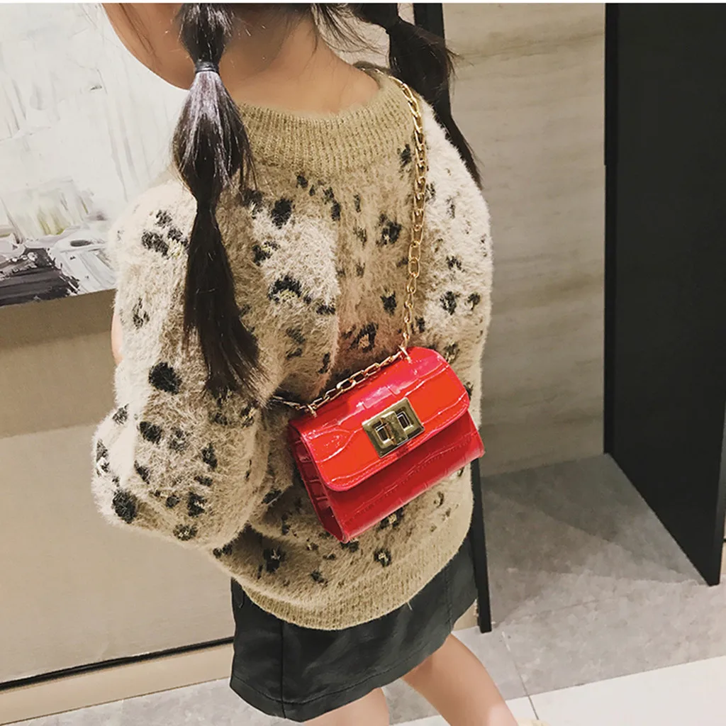 Mini Kids Girls Shoulder Bags Leather Crocodile Small Chains Flap Bag Children Purses Clutch Messenger Bags for Girls Handbags
