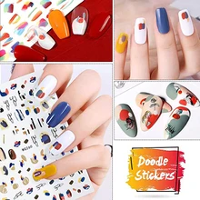 

12pcs Lines Flower Leaves Water Decals Stickers Floral Face Marble Pattern Slider For Nails Summer Nail Art Decoration