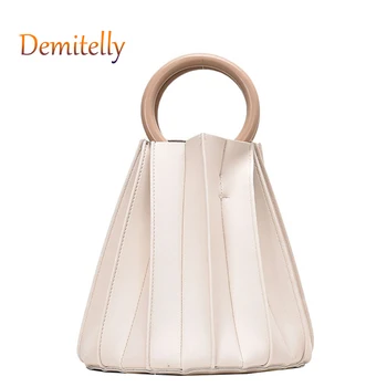 

Fashion French Niche Ladies Bucketbag New Personality Fold Single Shoulder Messengerbag Luxury Brand Women's Ring Handbag Wallet